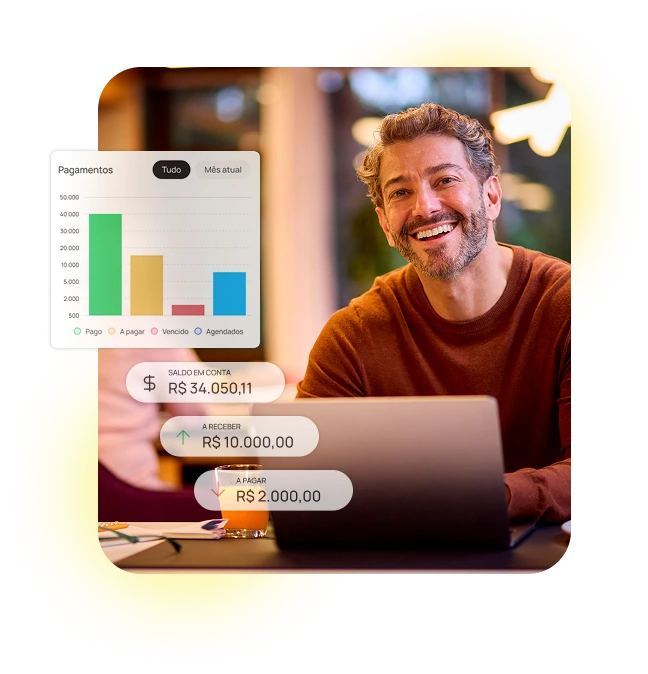 Interface do BPO Suite exibindo painel financeiro